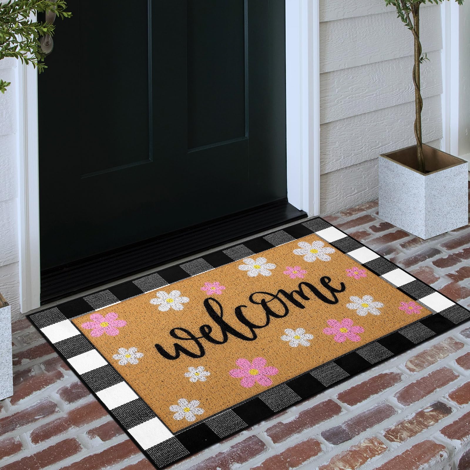 Tinideya non-slip rubber back keeps the mat securely in place.