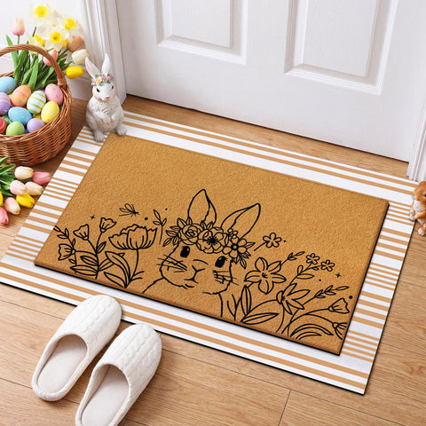 Non-slip rubber backing keeps mats in place on wet outdoor surfaces.