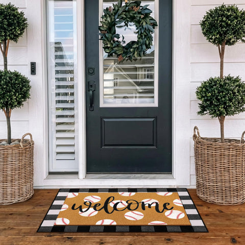 Tinideya non slip rubber backed mat keeps footing secure at doors