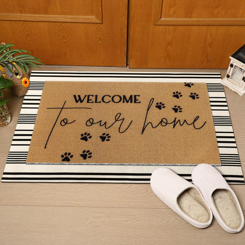 Tinideya non-slip rubber backing ensures stable footing at door.