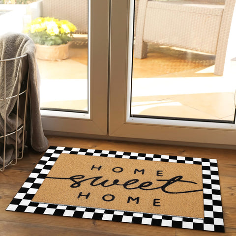 Tinideya close-up of non-slip rubber backing on door mat
