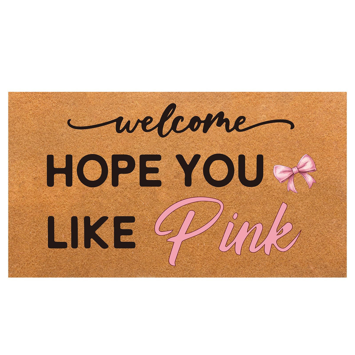 Tinideya pink coir doormat outdoors at entrance, traps dirt while welcoming guests.
