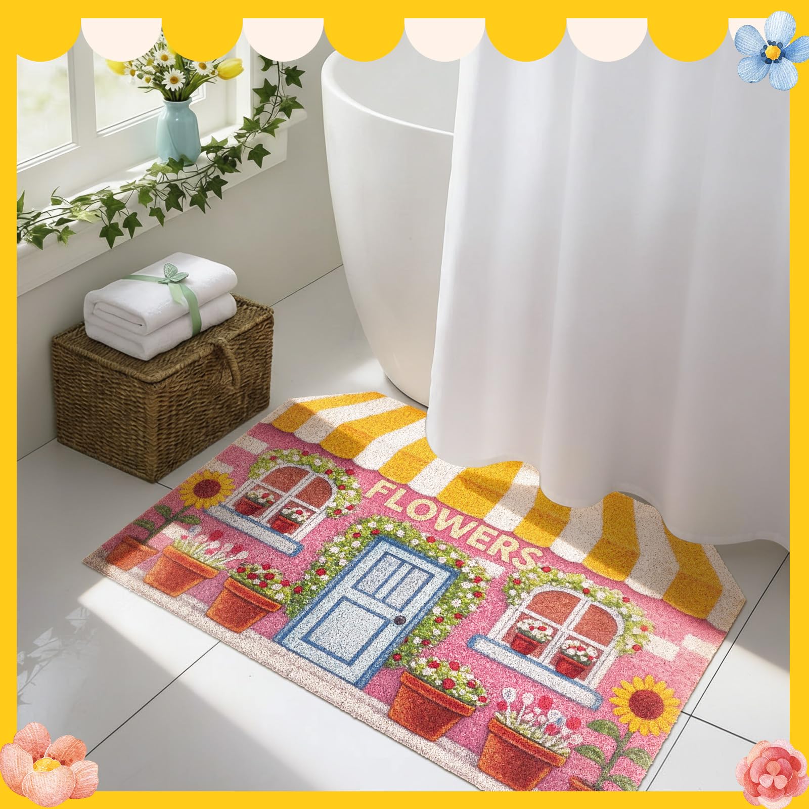 Tinideya Spring Doormat ideal for shower, entry, or kitchen thresholds.