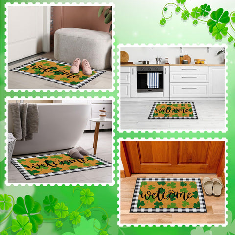 Tinideya St. Patrick's Day decor mat adds festive charm.