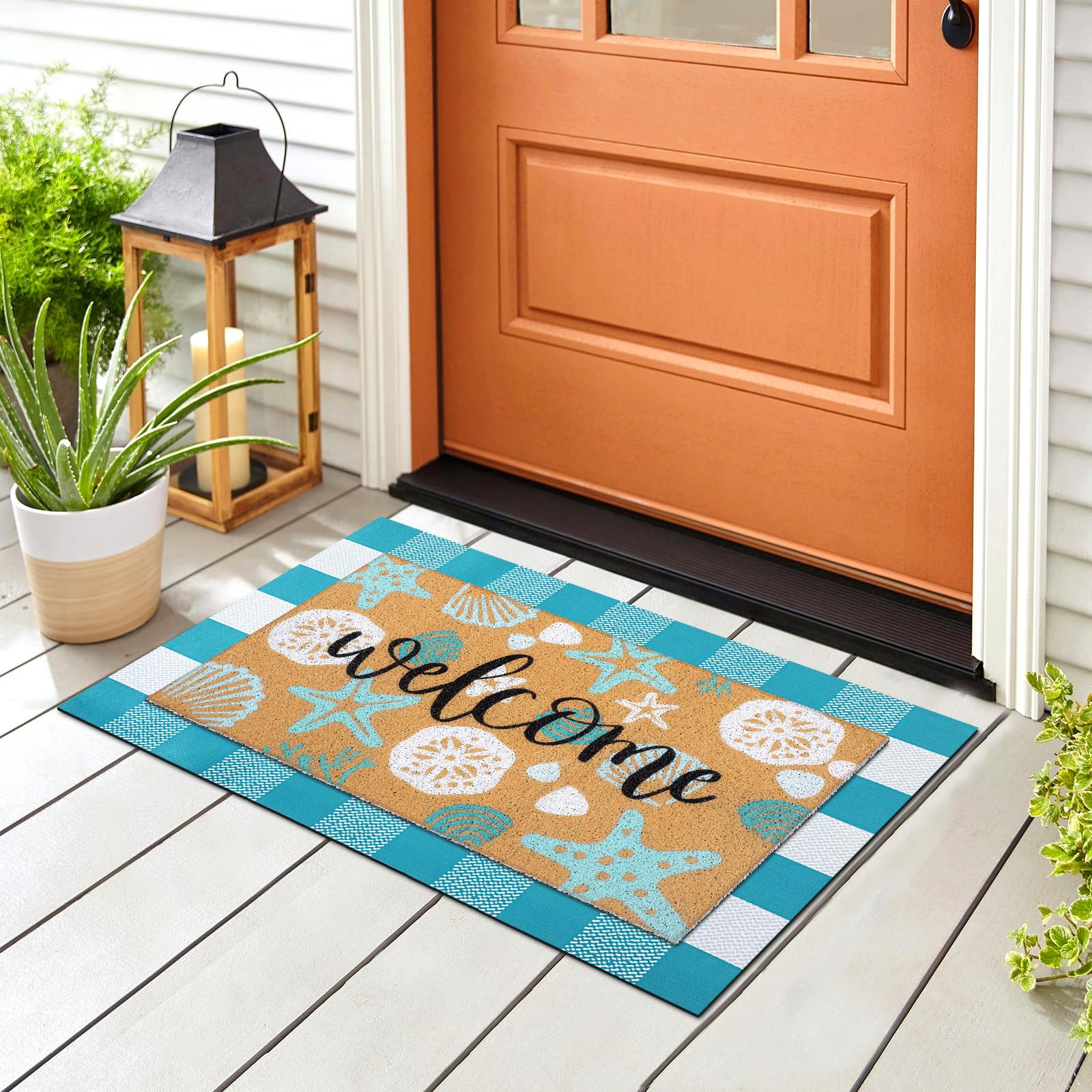 Tinideya starfish seashells mat adds seaside charm