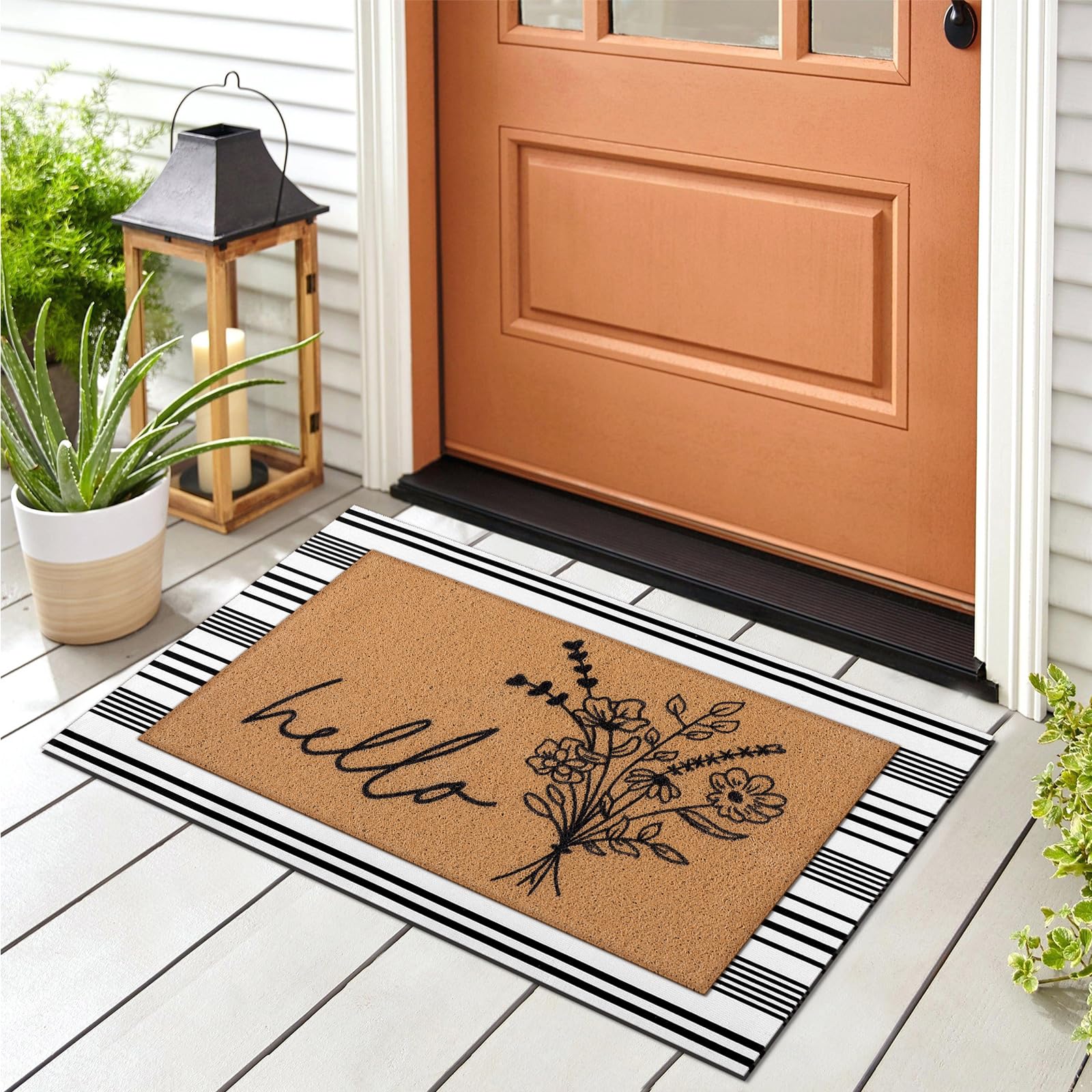 Tinideya doormat features sturdy stitching that boosts durability for busy entrances.