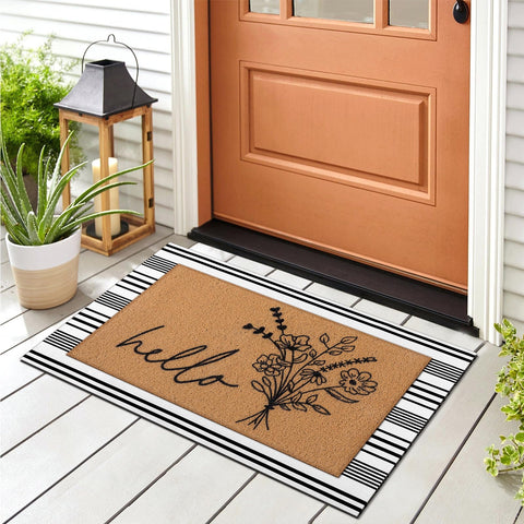 Tinideya doormat features sturdy stitching that boosts durability for busy entrances.