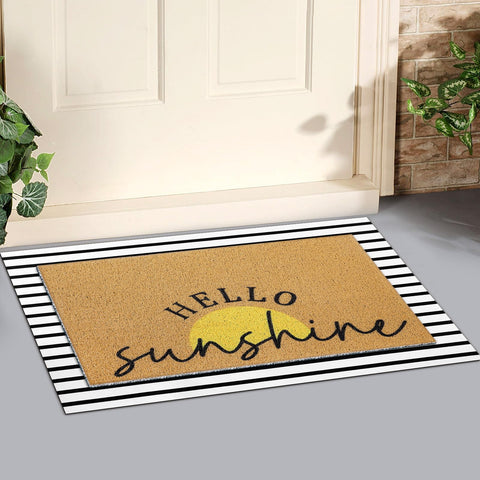 Tinideya Sunshine mat weave highlights durable construction for indoor and outdoor use.