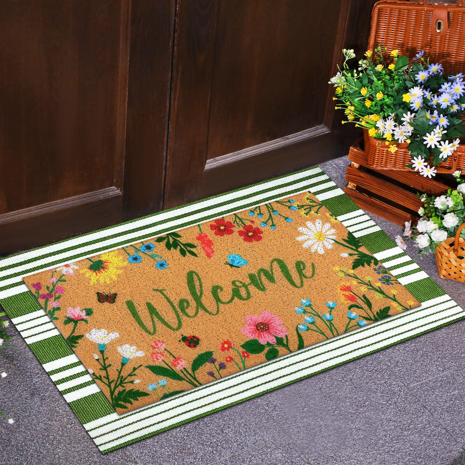Tinideya two-piece doormat set lets you decorate multiple doors.