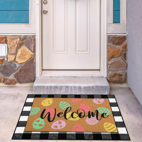 Tinideya two-piece mat set suits two entry doors stylishly.
