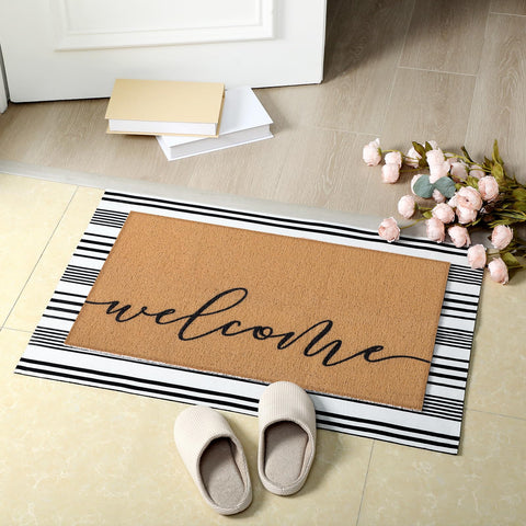 Tinideya welcome doormat 43x73cm complements smaller entryways.