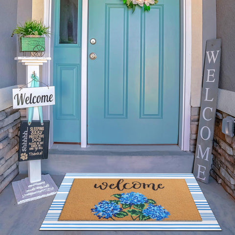 Tinideya 60x90 cm hydrangea mat ideal for porches and hallways.
