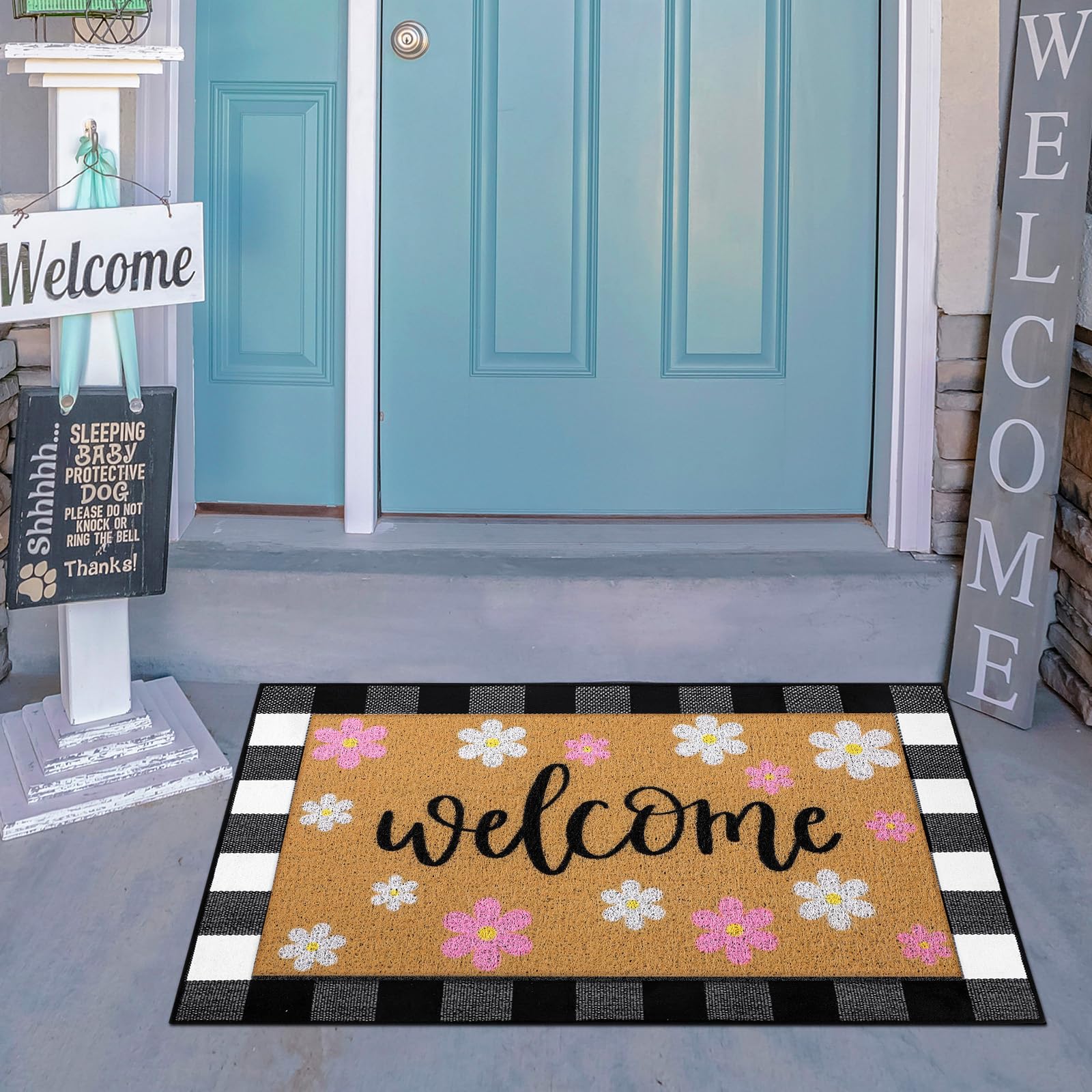 Tinideya large 60x90 cm welcome mat ideal for spacious entrances.