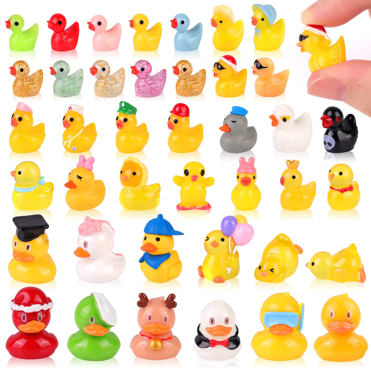 TINKRSTUFF mini duck glitter figure for desk decor and playful hiding games