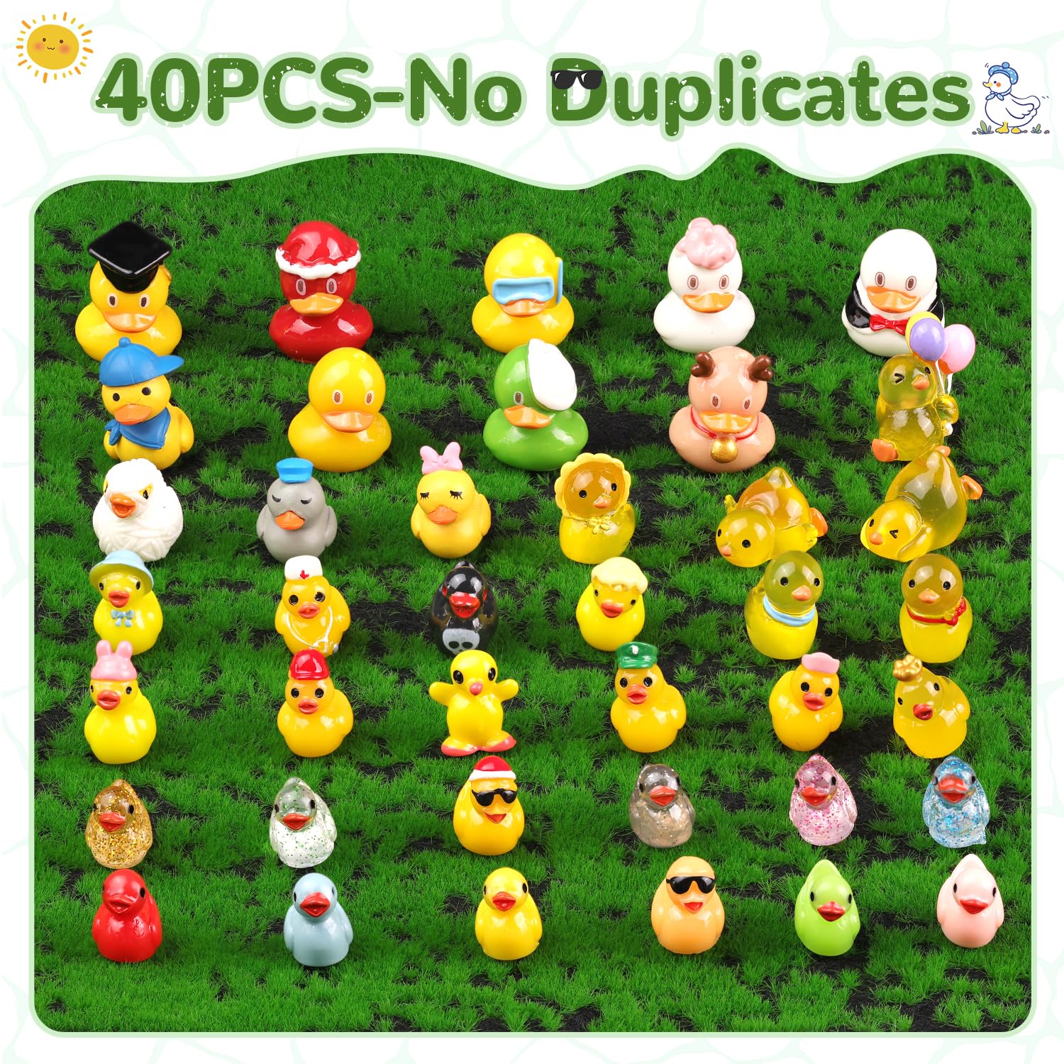 TINKRSTUFF resin duck figure in varied styles for dollhouses and cake toppers