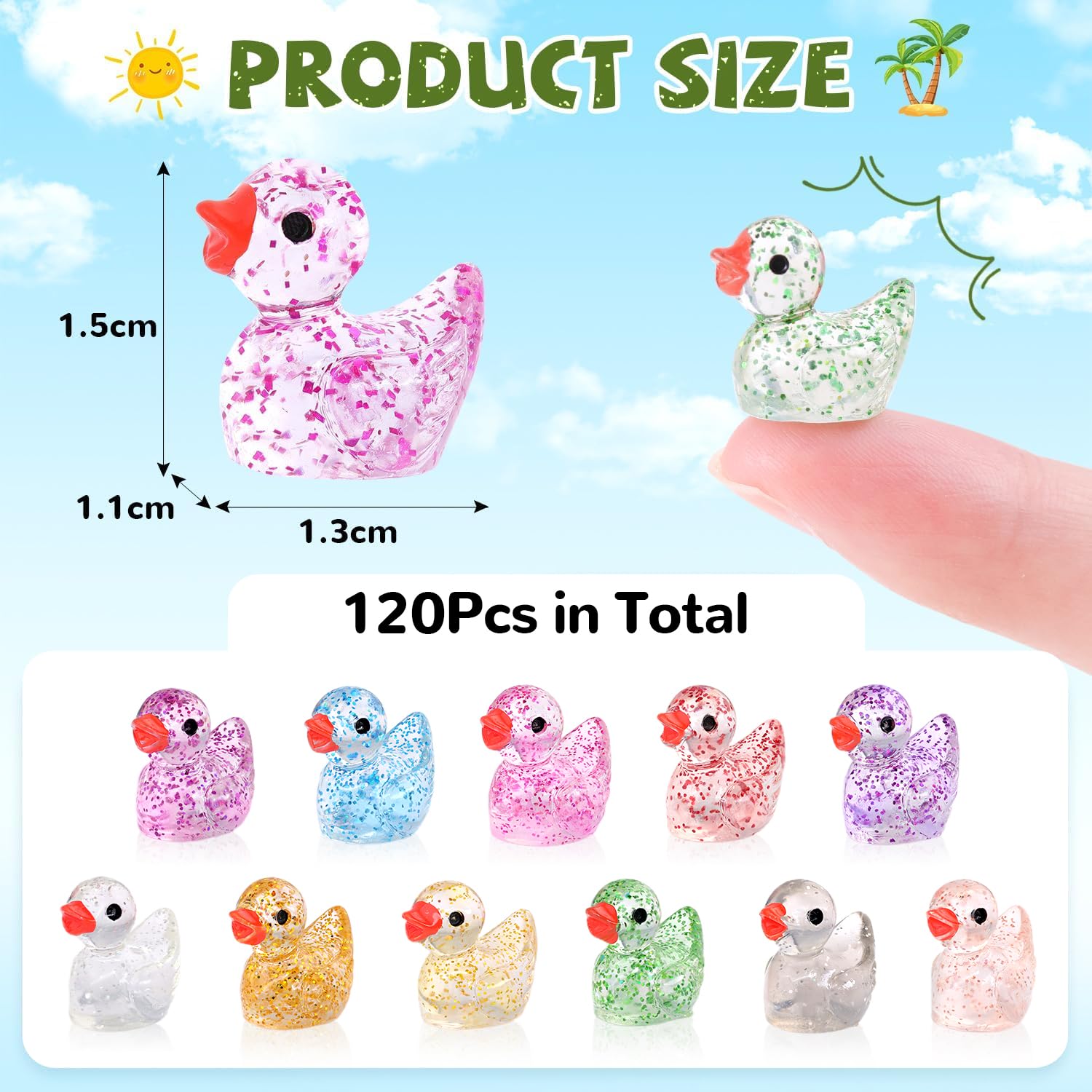 TINKRSTUFF mini resin ducks shown in a garden scene for decor ideas.