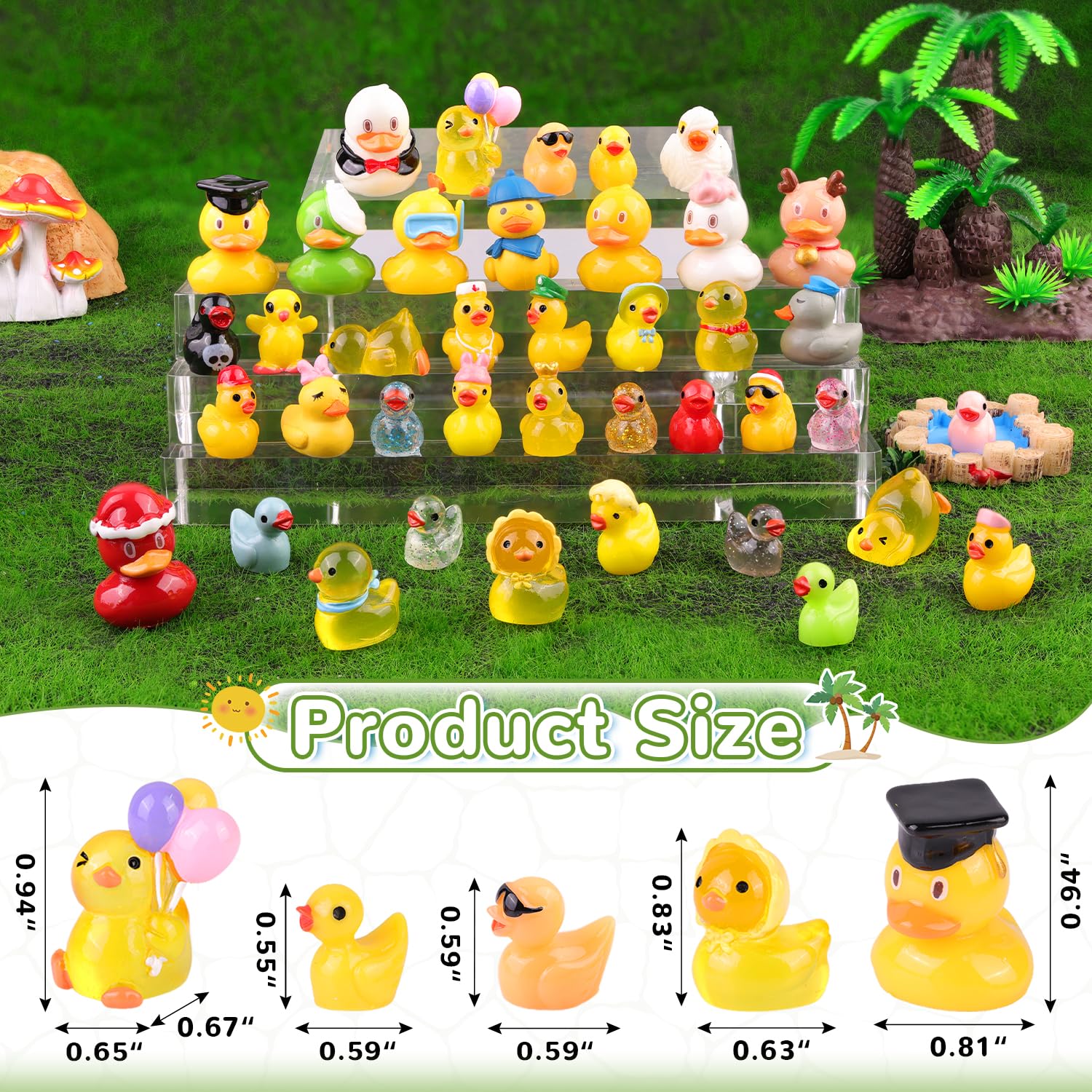 TINKRSTUFF glitter duck figurine adds charm to shelves and terrariums