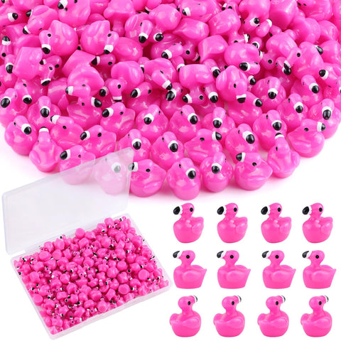 TINKRSTUFF rose pink mini flamingo duck figure for dollhouses and party decor