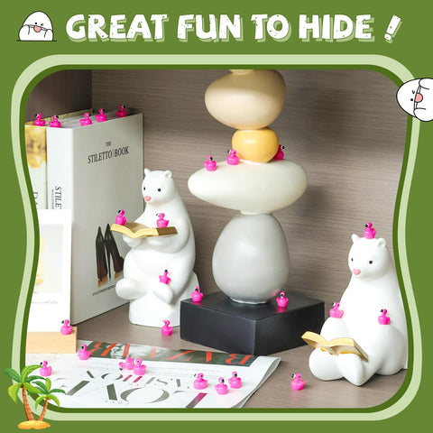 TINKRSTUFF mini flamingo duck figures feature glitter detail for eye-catching displays