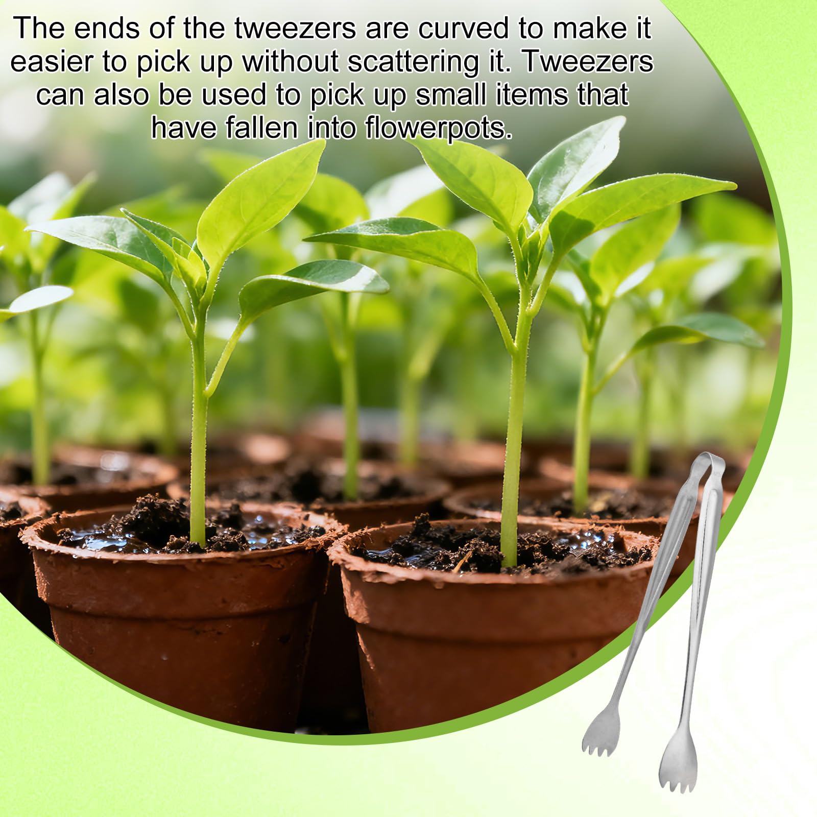 Tinoaly tweezers angled tip enabling placement in tight spaces.
