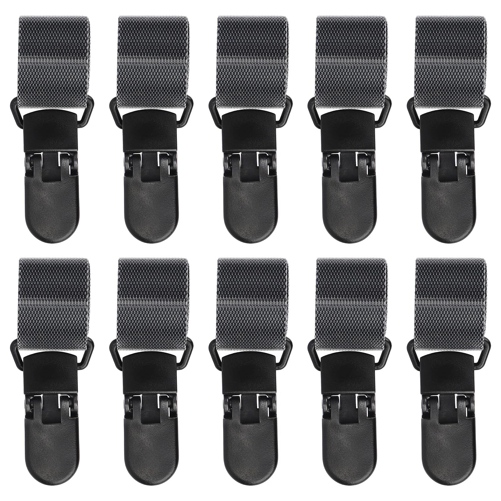 Tinoaly 6-pack garden flag clips securing a windy outdoor banner