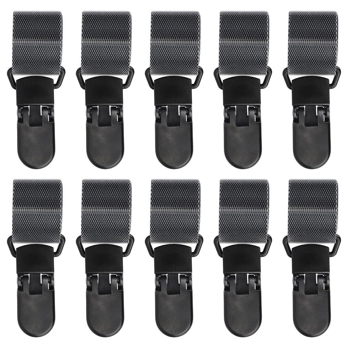 Tinoaly 6-pack garden flag clips securing a windy outdoor banner