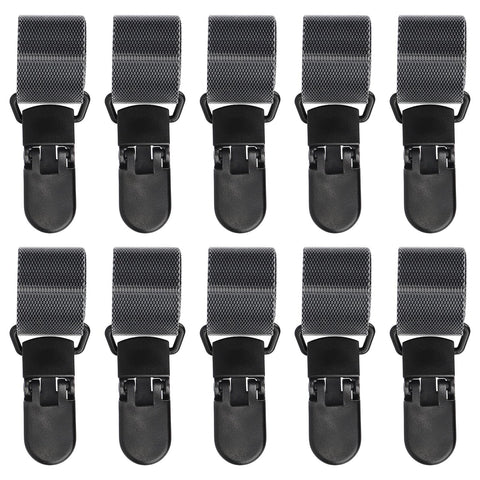 Tinoaly 6-pack garden flag clips securing a windy outdoor banner