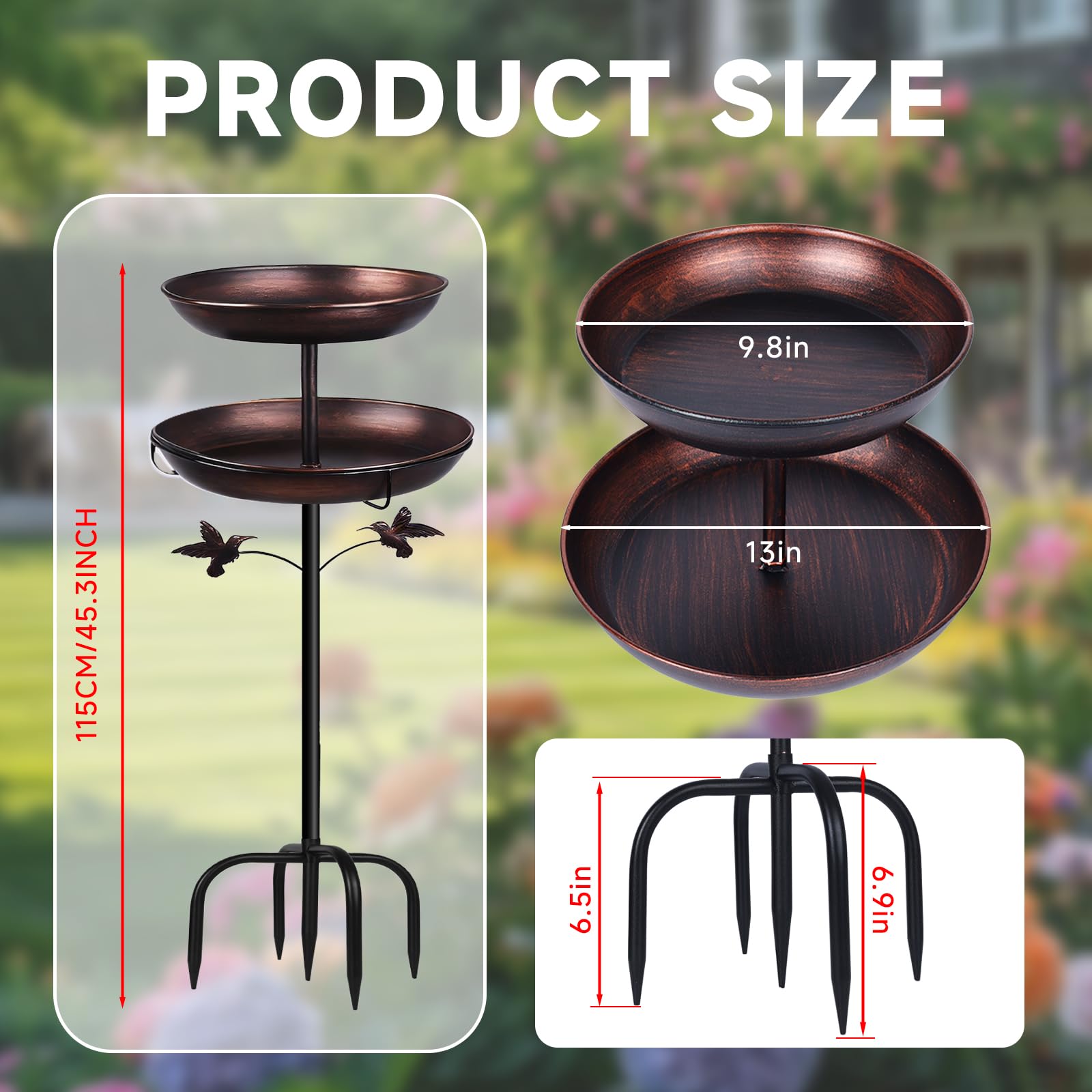 Tinrbip dual-bowl design attracts varied songbirds to your patio or yard