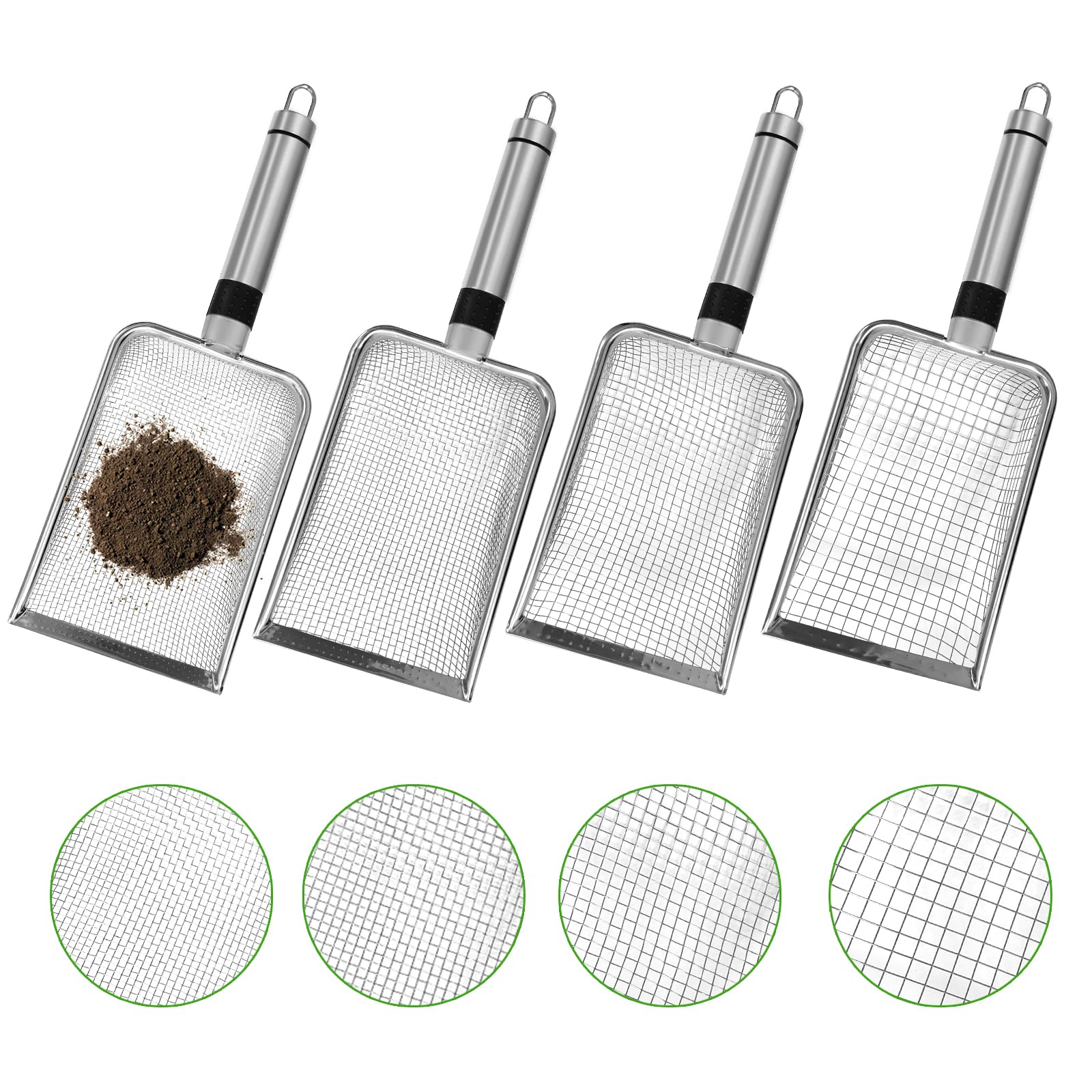 TINSKY 4-pcs garden soil sifter set for precise soil filtration and faster prep.