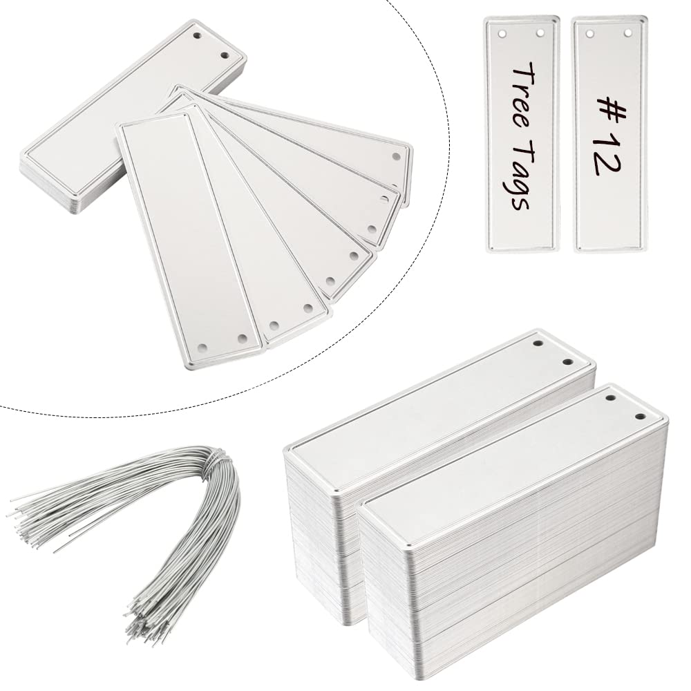 TINSKY aluminum plant labels in packaging, ready for outdoor use and long-lasting markers.