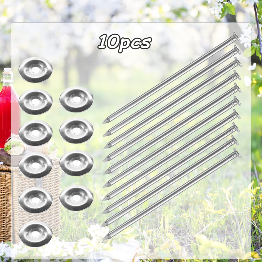 TINSKY complete stakes set makes outdoor rug installation fast for campsites and patios.