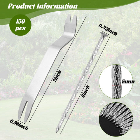 Tinsky green edging anchor stake supporting lawn borders and paver edges.