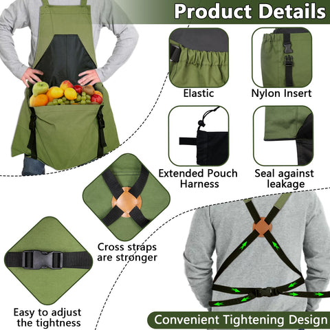 Tintsabo Gardening Apron front pockets with tool compartments store essentials