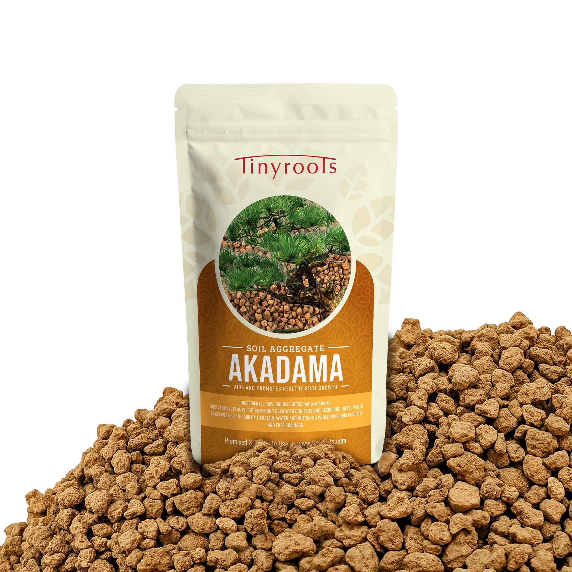 Tinyroots Akadama bonsai soil package for ready-to-use bonsai care.