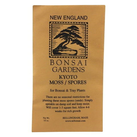 Tinyroots Kyoto moss spores bag for weed-free bonsai setup.