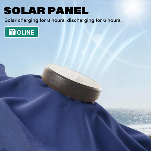Tioline 9ft umbrella crank handle enables easy opening and closing.