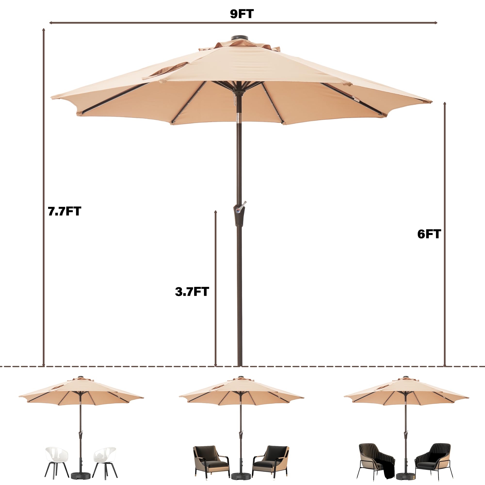 Tioline 45-degree tilt capability keeps shade aligned as the sun moves