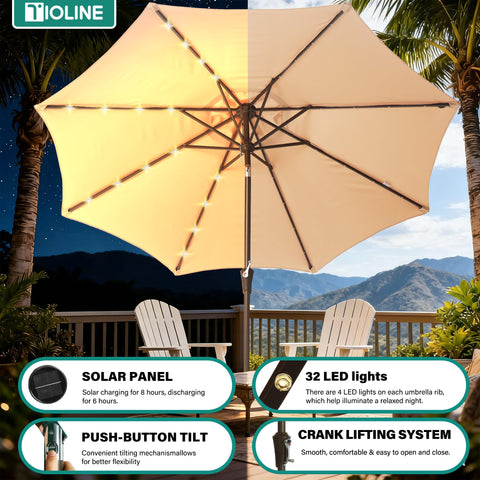 Tioline tilt-crank mechanism enabling adjustable shading angles