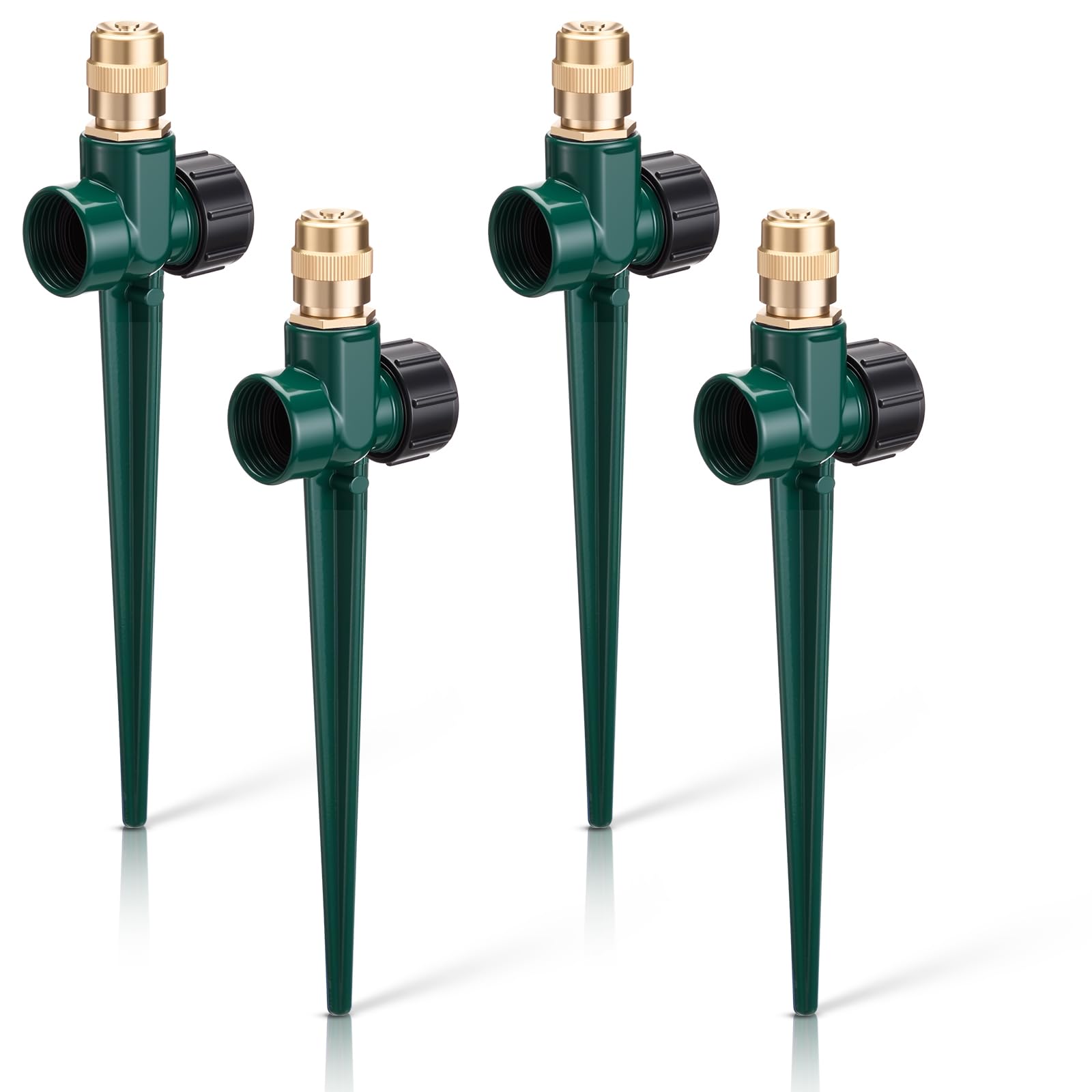Tioncy 4 Pack metal lawn sprinkler with 360-degree rotation for even yard coverage