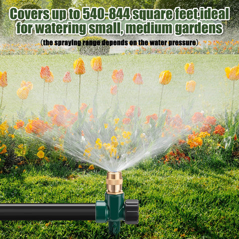 Tioncy connectable sprinklers allow linking multiple units to cover larger areas
