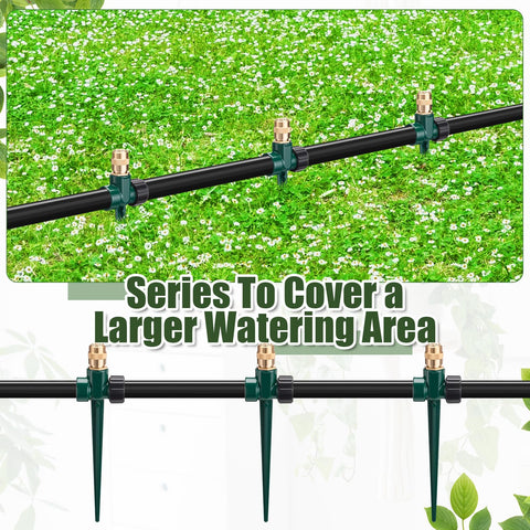 Tioncy lawn sprinkler coverage demonstrates broad range dependent on water pressure
