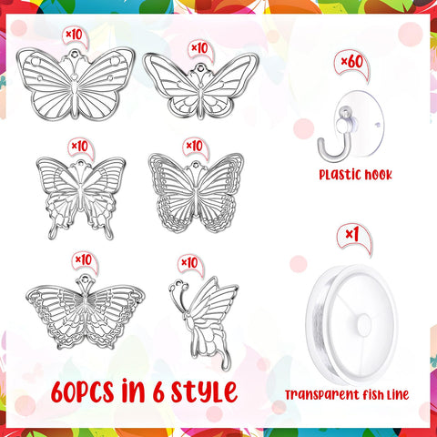 Tioncy six styles butterfly suncatchers showcase varied designs for colorful DIY