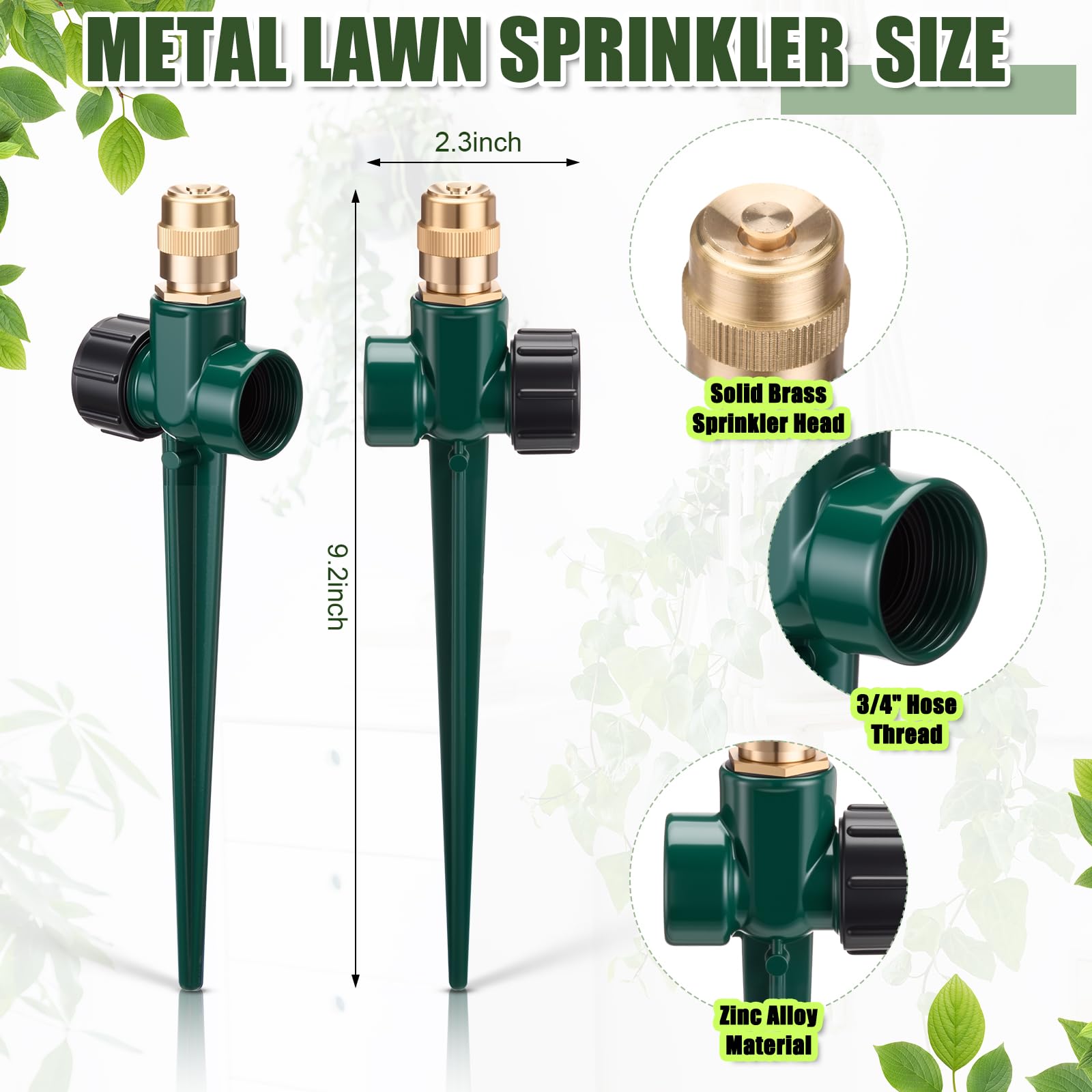 Tioncy spike-base sprinkler offers stable soil insertion for steady irrigation