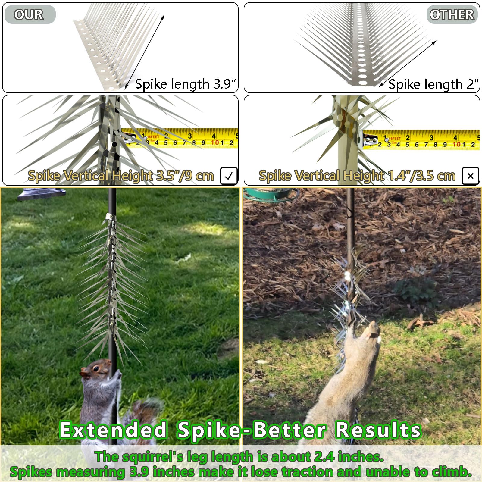 TIQUKDELY Bird Spikes are durable stainless steel for harsh weather.