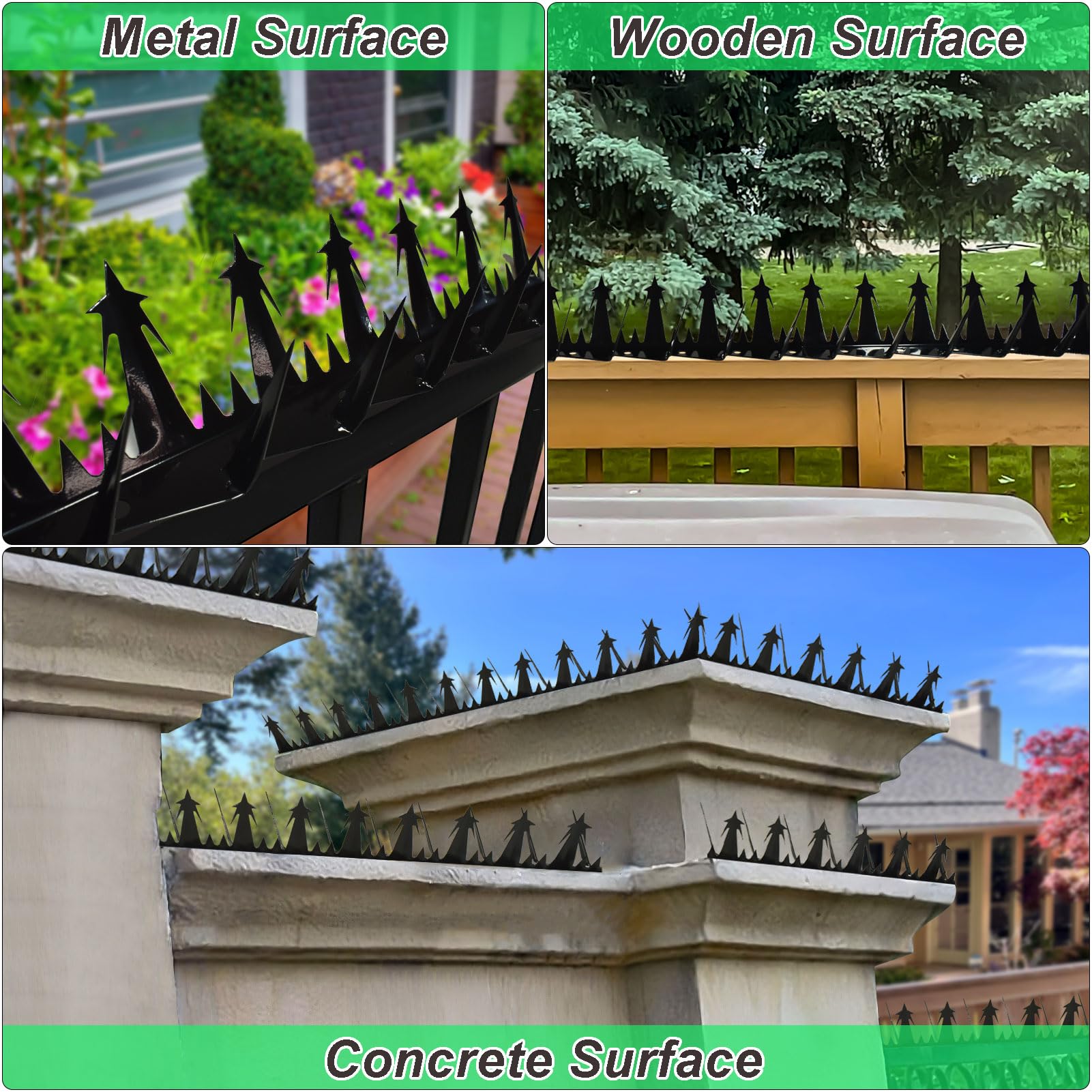 TIQUKDELY low-profile spikes deter trespass while preserving curb appeal.