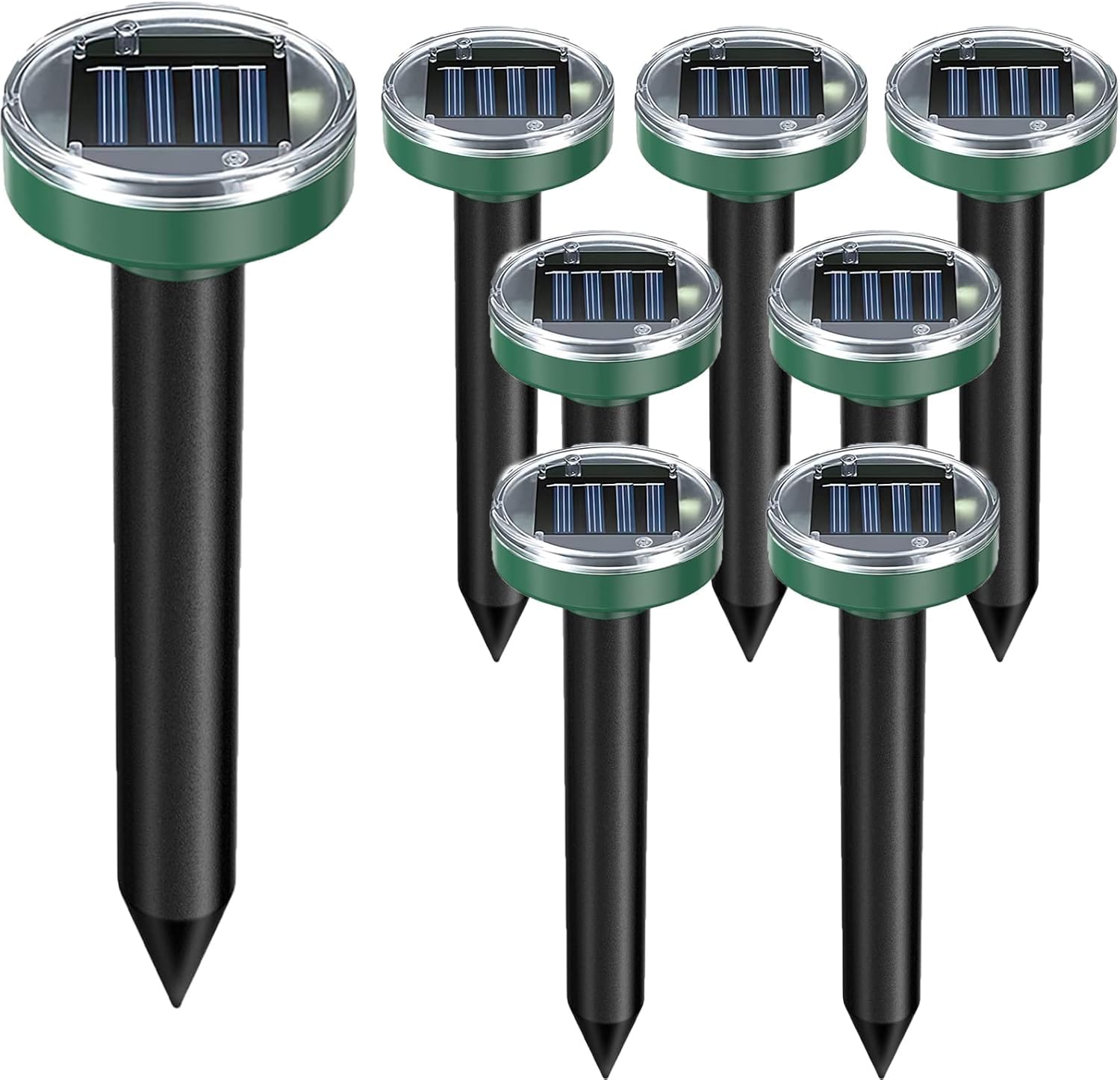 Tirgo 12PCAK solar mole deterrent stake guards your lawn from burrowing pests.