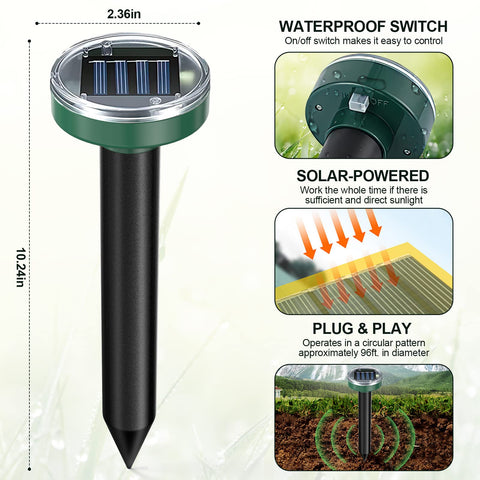Tirgo 12PCAK solar snake deterrent stake helps reduce backyard snake encounters.