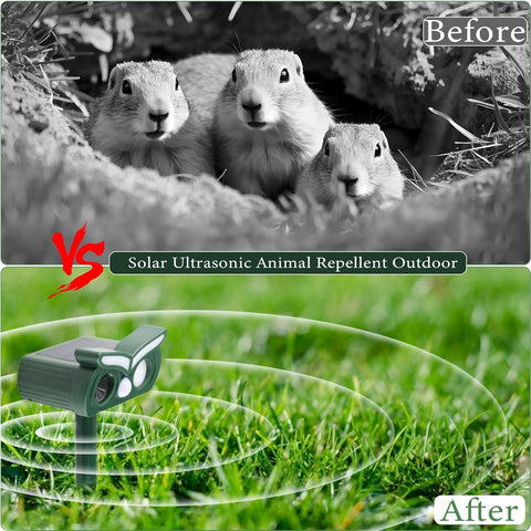 Tirgo 4Pack motion detection deterrent activates to deter wildlife after dark