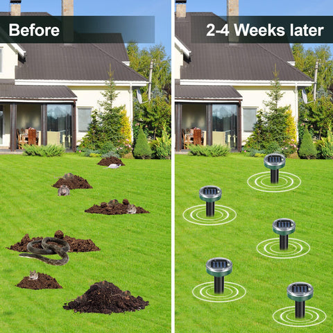 Tirgo solar mole repellent exposed to sun for maximum charge.
