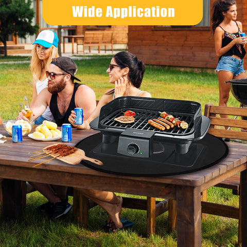 Tirifer easy-clean grill mat shown after grilling cleanup
